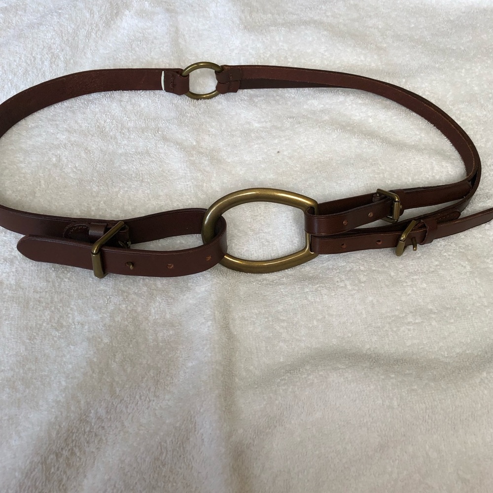 Ralph Lauren leather horse bit harness style belt size small